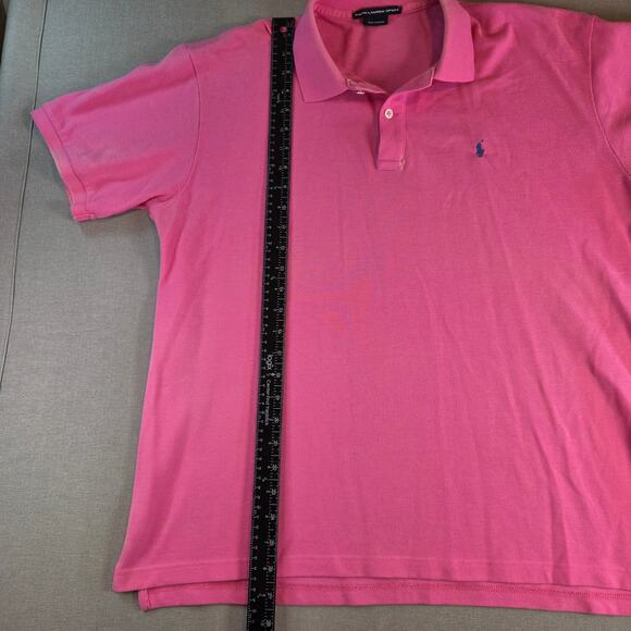 Ralph Lauren Sport Polo Shirt XL Pink Cotton Short Sleeve Made in Macau - Picture 8 of 15